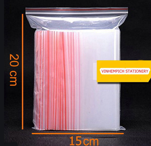 Túi ZIPPER chỉ đỏ SIZE 15x20cm -1 kg