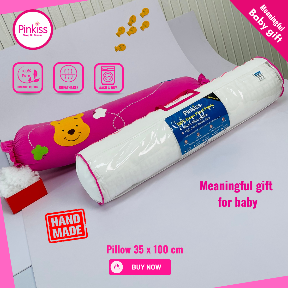Gối ôm PINKISS kích thước 35x100cm