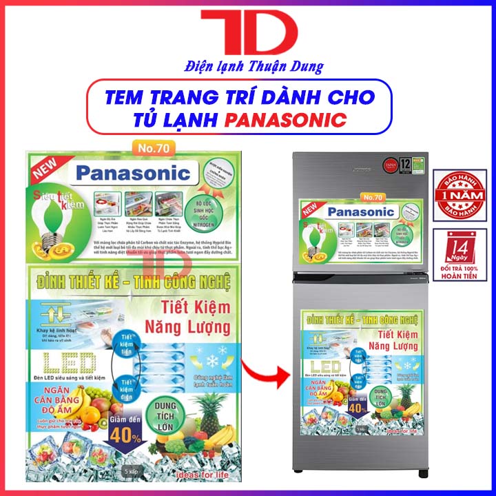 Tem dán tủ lạnh Panasonic, Tem tủ lạnh - Điện Lạnh Thuận Dung