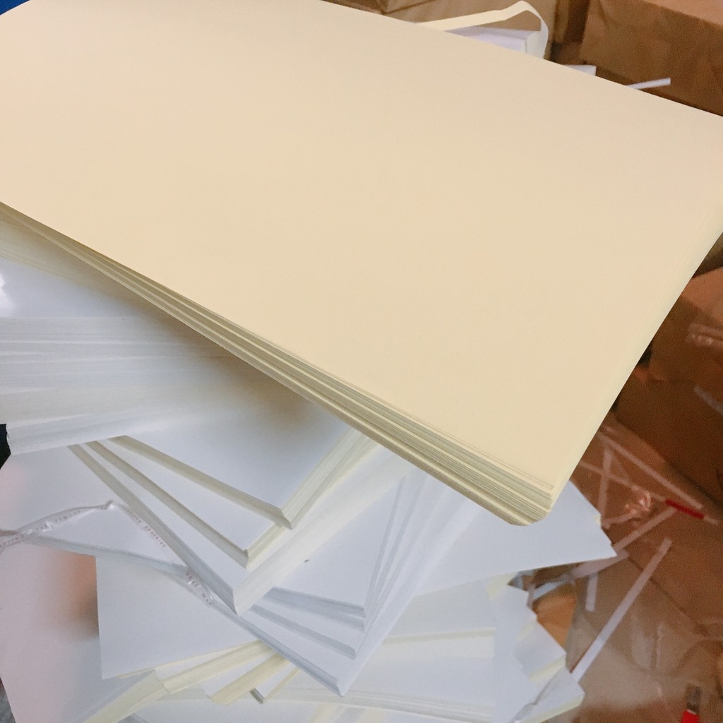 ▦✳﹊ Tập 100 Tờ Giấy Decal A4 đế Vàng