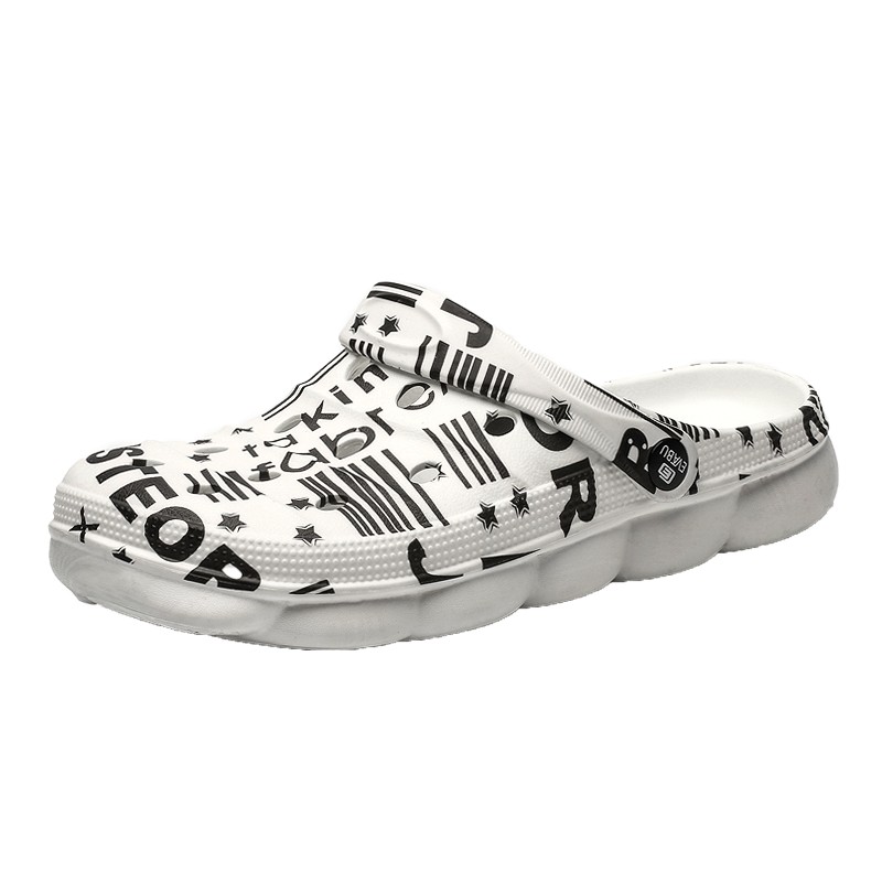 Dép cross đi biển họa tiết rằn ri/ in chữ cá tính cho nam size 36-45