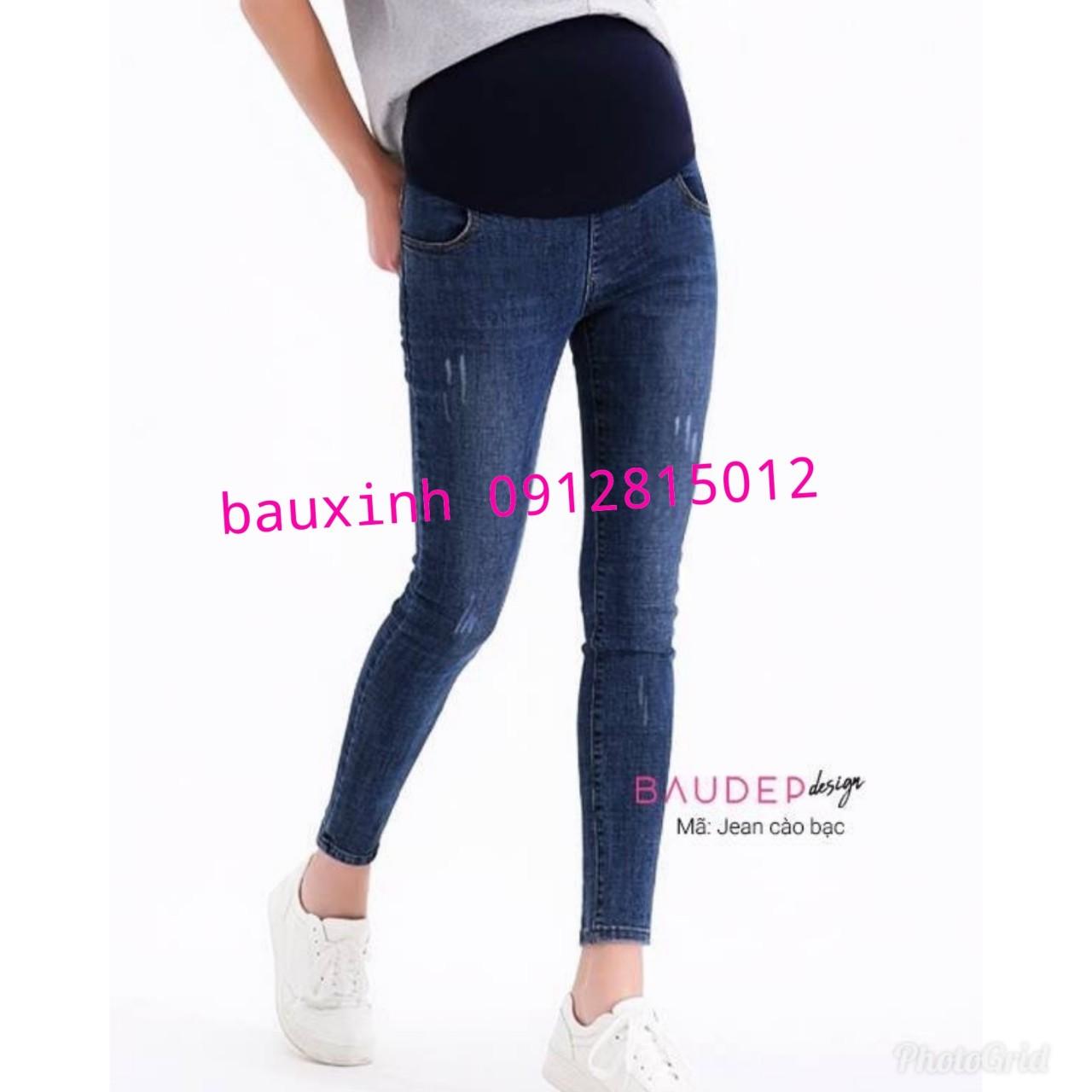 Quần Jeans Bầu Thời Trang Chất Đẹp