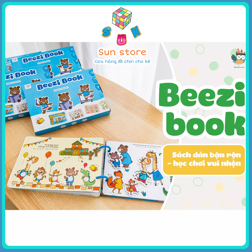 Beezi Book, học liệu bóc dán cho bé, sách bóc dán