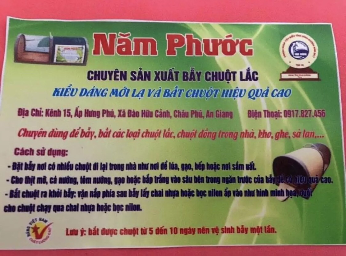 Bẫy Chuột Năm Phước An Giang ( Tặng Kèm Mồi Nhử Chuột Đặc Biệt )