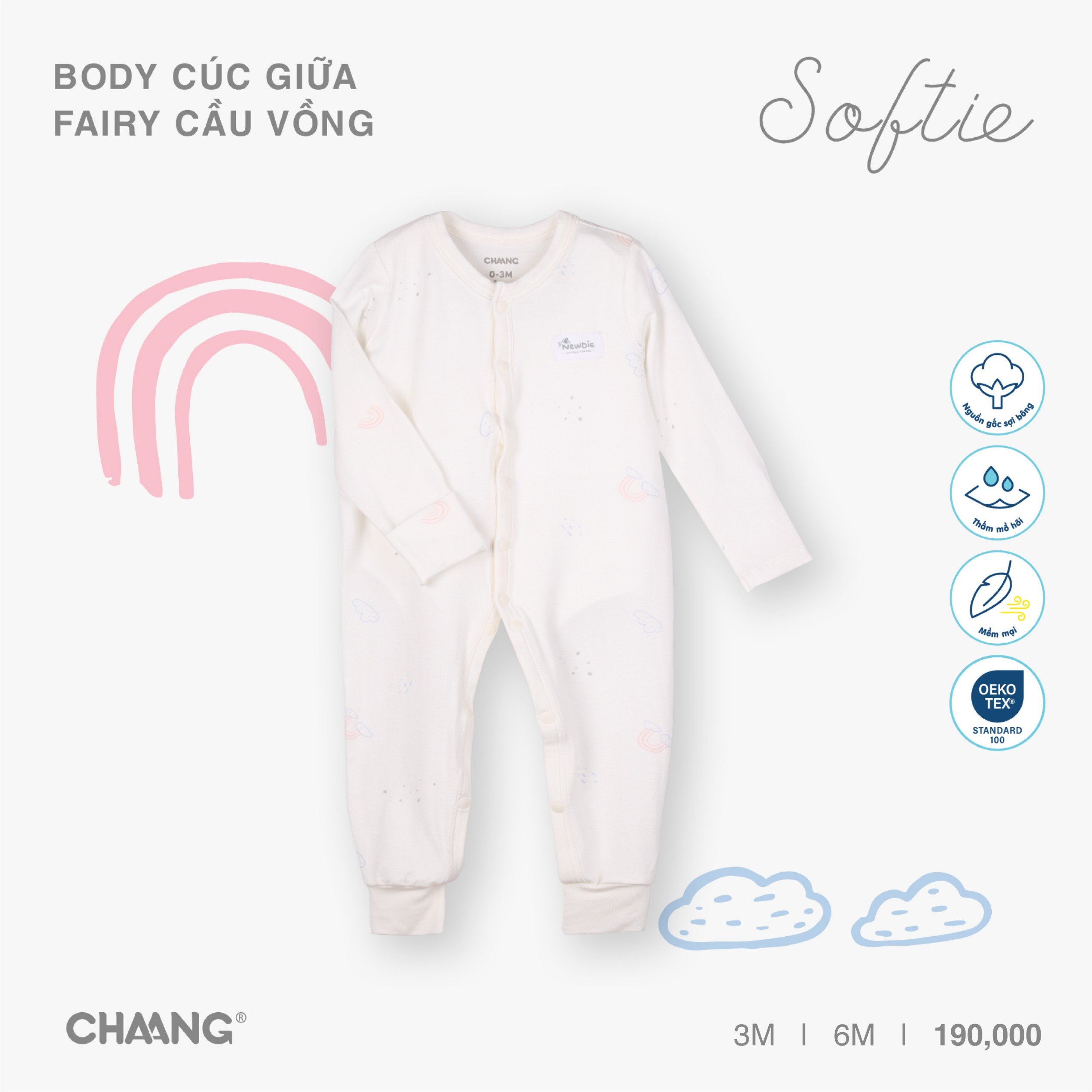 Body cúc giữa sơ sinh họa tiết Fairy Chaang