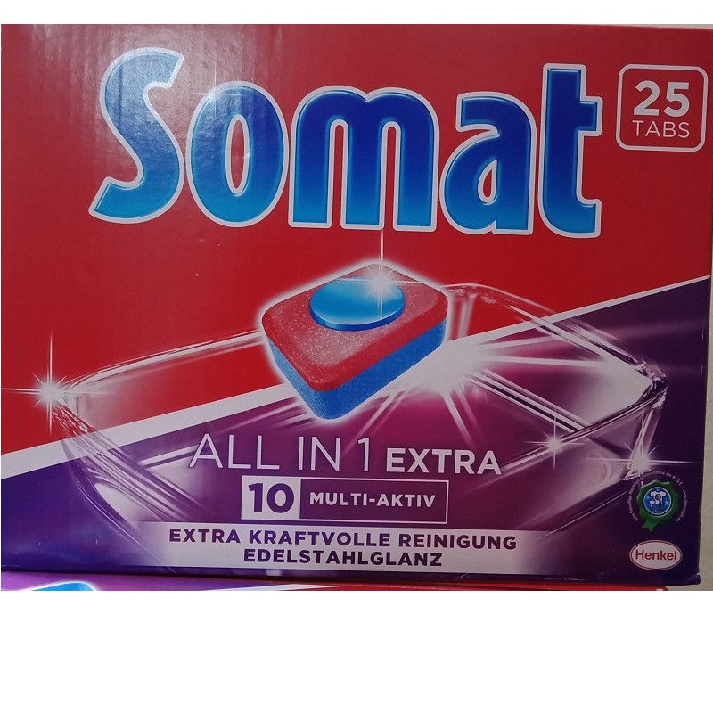 Viên rửa bát Somat 10 trong 1 viên tổng hợp - hộp 25 viên