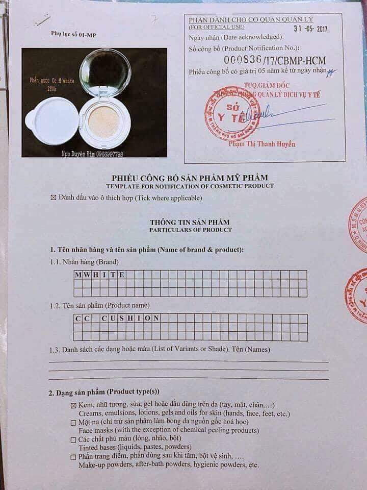[HCM]Phấn nước CC Cushion Cream Mwhite