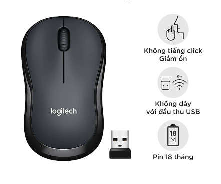 Chuột Không Dây Logitech M220 Không Tiếng Động- Có Công Tắc On/Off - Độ Nhạy Cao - Hàng Nhập Khẩu , Tặng Pin