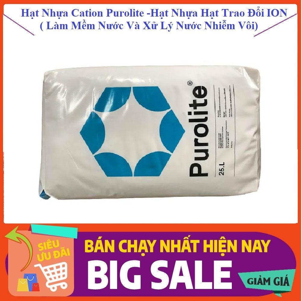 Hạt nhựa hạt trao đổi ion- hạt nhựa purolite - đơn giá / 1 bao / 25 lít