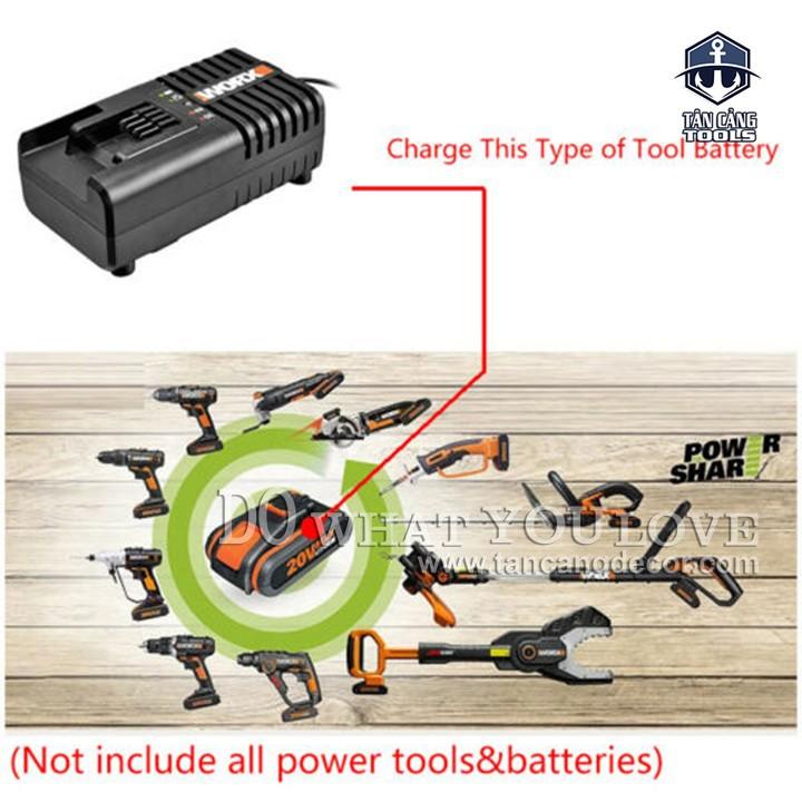 Sạc Pin Worx WA3848 20 V