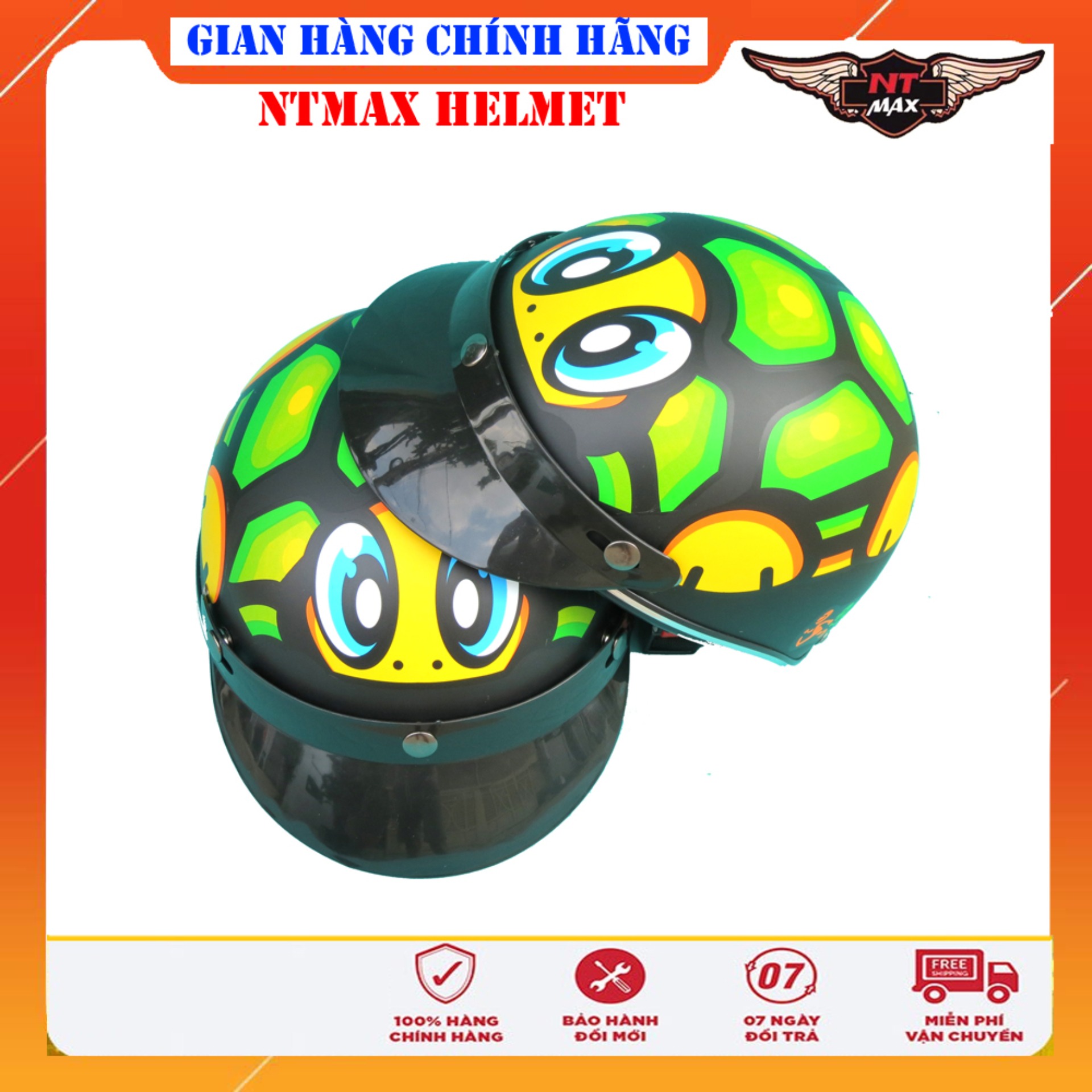 Mũ bảo hiểm NTMAX 1/2 tem Rùa