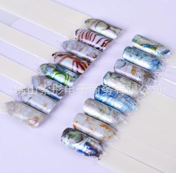 Set 16 tấm foil vân vỏ sò trang trí móng