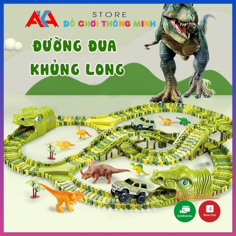 Đồ chơi Lắp ráp Đường đua Ô tô Khủng long 240 chi tiết sáng tạo cho Bé