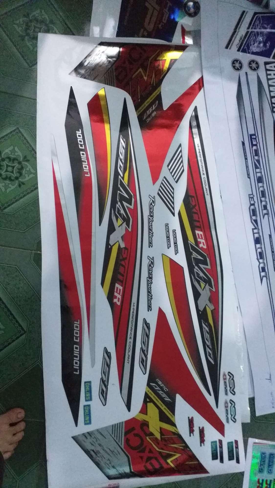 Tem rời crom dán xe ex 150