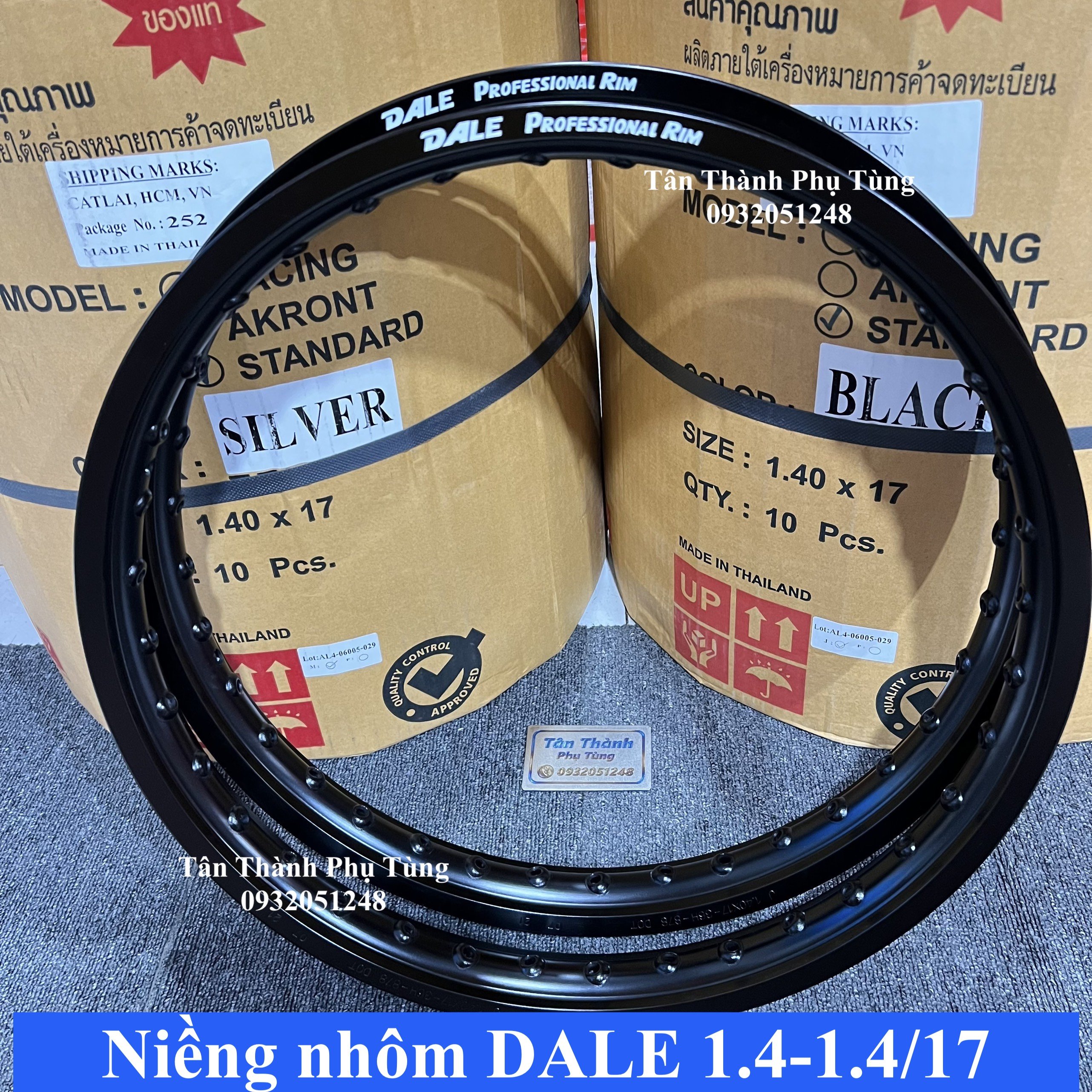 Niềng Nhôm DALE Thái 1.4-1.4/17- 1 cặp