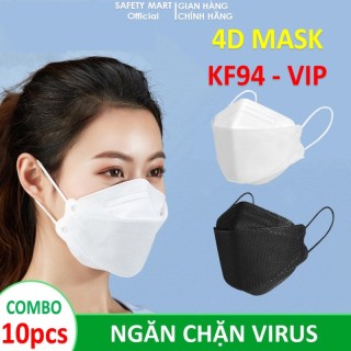 Hộp 10 Chiếc Khẩu Trang Y Tế 4D Mask KF94 Kiểu Hàn Quốc 4 Lớp Kháng Khuẩn Kháng Bụi Mịn lên đến 95%, đạt tiêu chuẩn ISO khẩu trang y tế, Khẩu Trang 3d Mask SAFEMALL OFFICIAL thumbnail