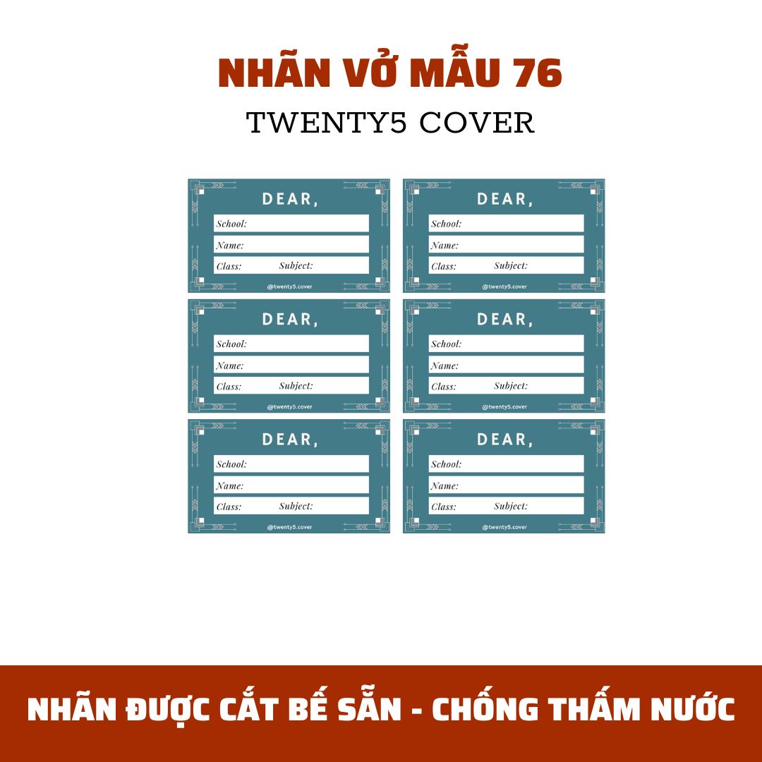 SET NHÃN VỞ THEO MẪU 70 - 79
