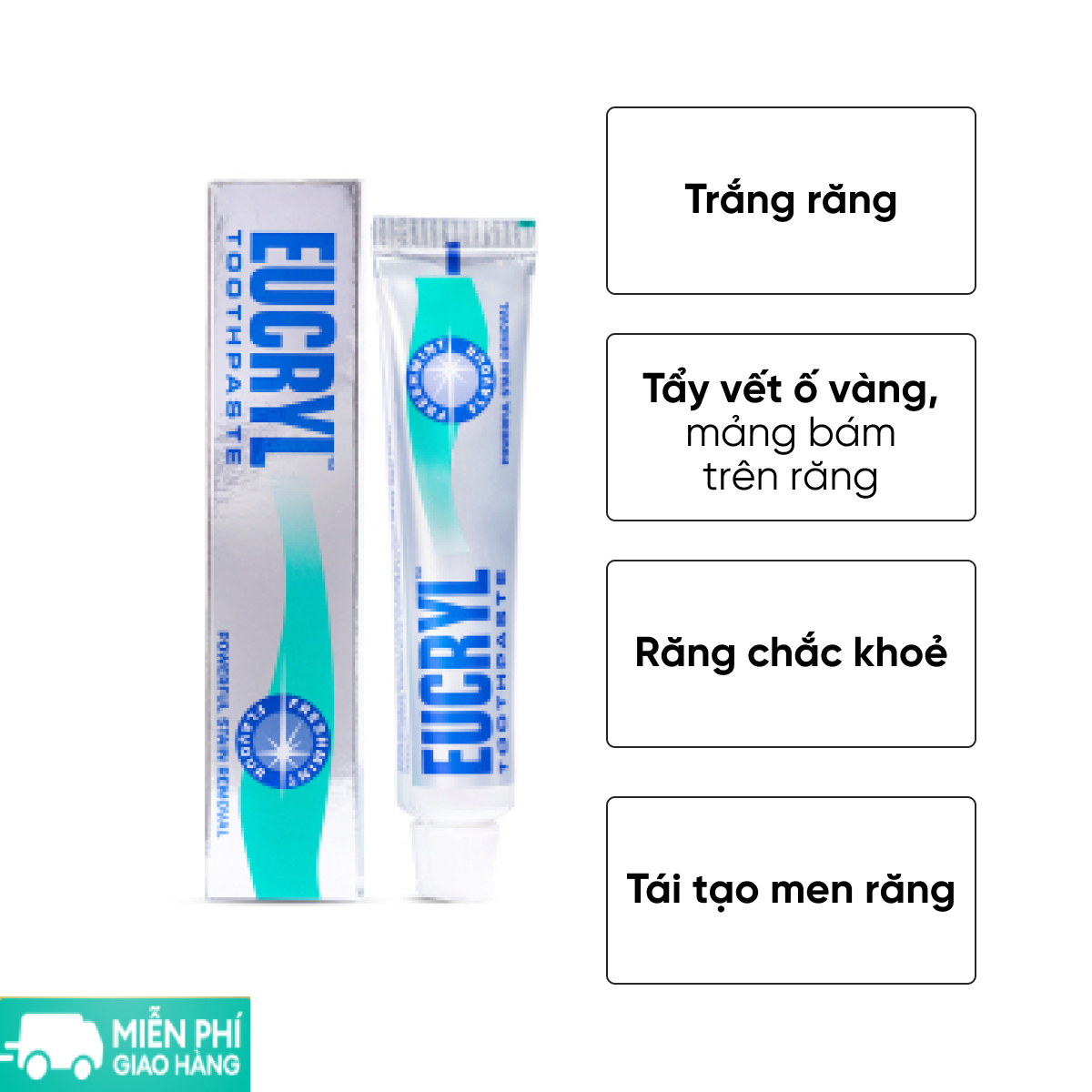 [HCM] Combo Kem Đánh Răng Eucryl 62g Và Bột Tẩy Trắng Răng Eucryl 50g