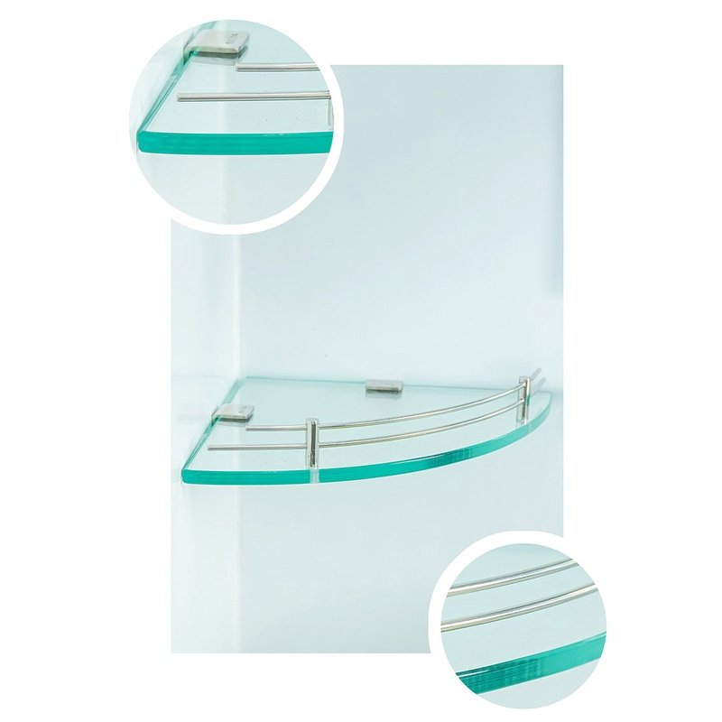 Kệ gương - kệ góc nhà tắm inox cao cấp ,kệ góc nhà tắm tam giác 1 tầng 25 x 25cm tp22