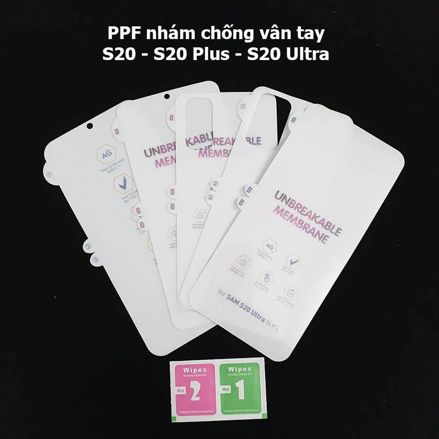 Miếng dán PPF AG chống vân tay mặt sau Galaxy S20 S20 Plus S20 Ultra
