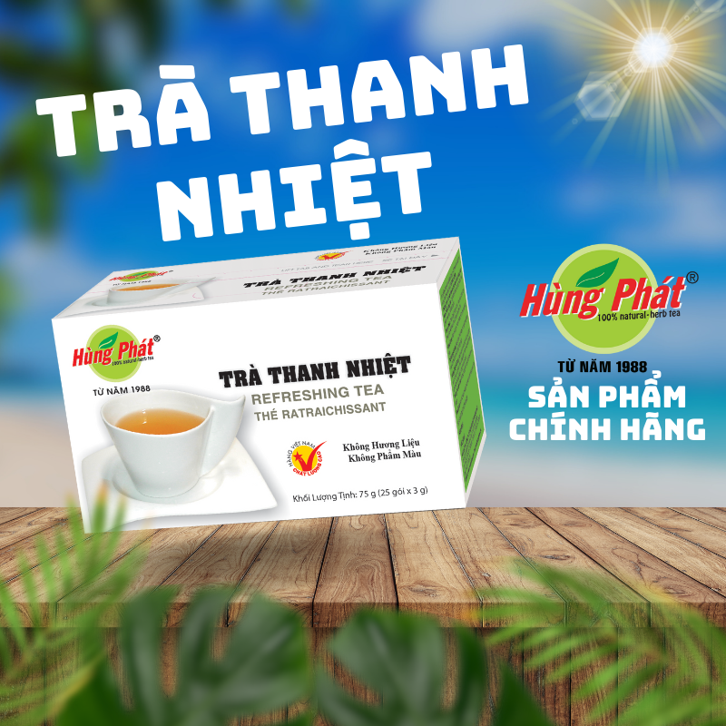 Trà Thanh Nhiệt Hùng Phát Hỗ Trợ Giảm Nóng Trong Người Hộp 25 Gói