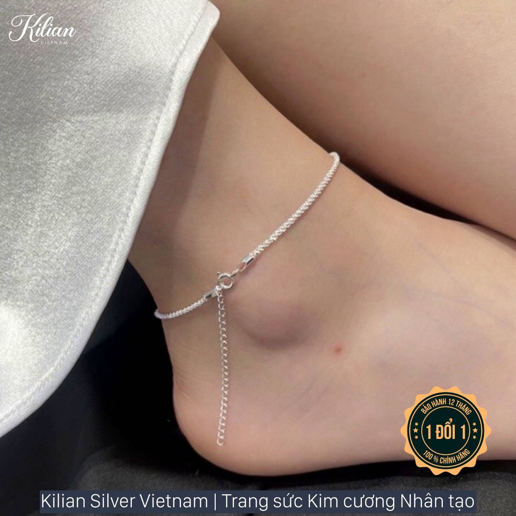 KL0501 Lắc Chân Bạc Nữ Dây Xù Kylan Silver