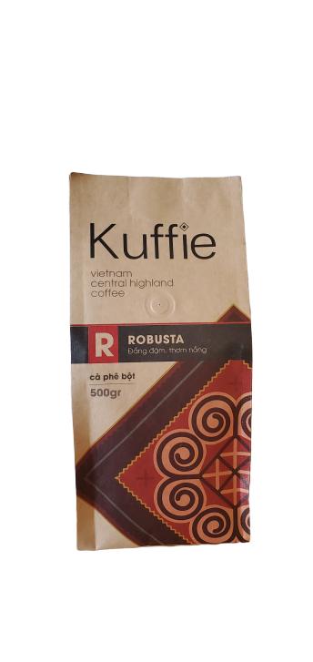 Cà phê bột Kuffie Robusta 100% Pure Coffee Robusta 500g
