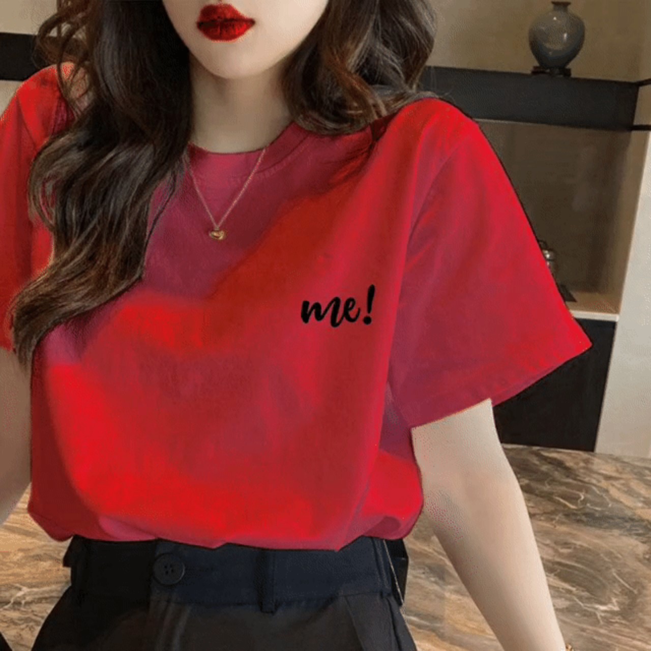 Áo phông in chữ me t022