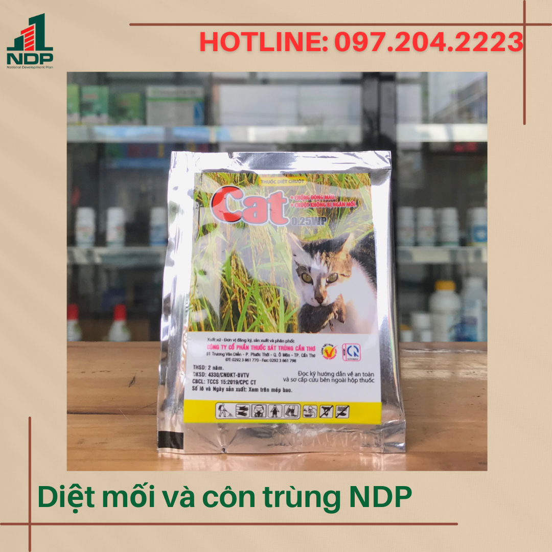 Thuốc diệt chuột dạng bột cat 0.25wp - gói 10g