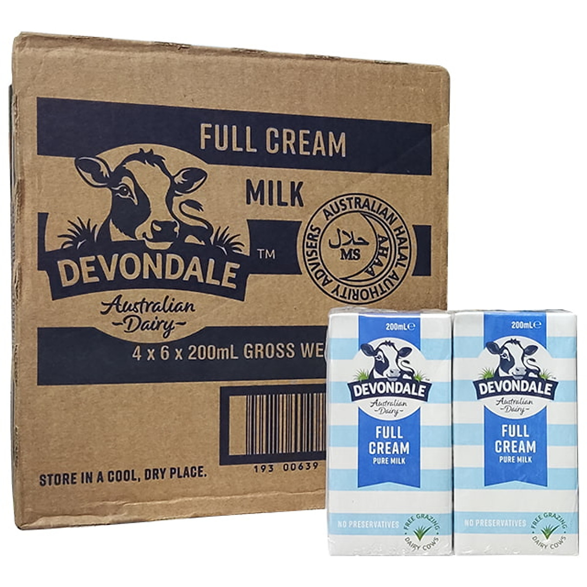 Sữa tươi Devondale nguyên kem 200ml (24 hộp/thùng) HSD 03/2025