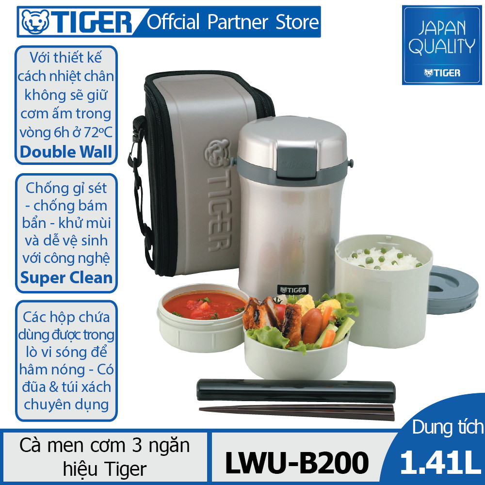 Cà men cơm Tiger 3 ngăn LWU-B200