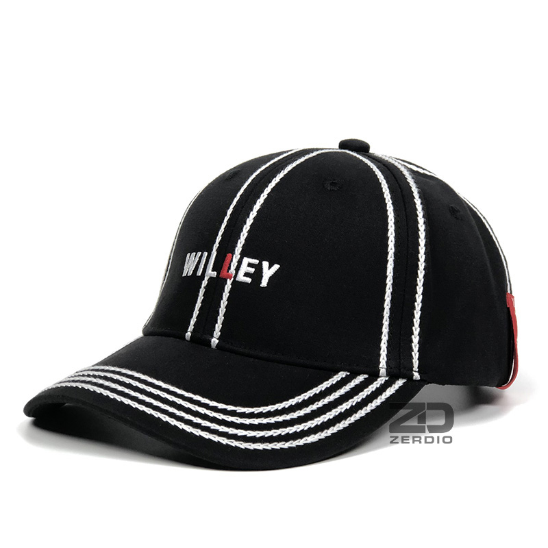 Mũ lưỡi trai, Nón kết nam nữ cao cấp WILLEY màu đen, vàng chất liệu cotton dày dặn