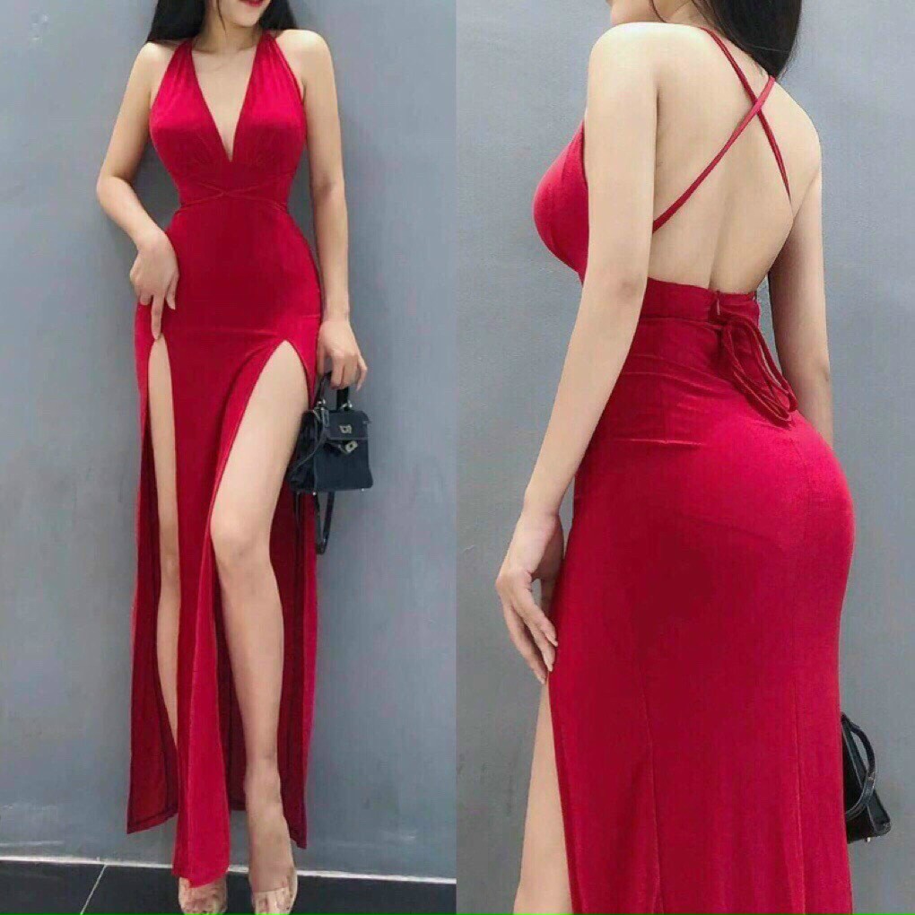 ĐẦM BODY SEXY CỔ TIM XẺ ĐÙI SIÊU ĐẸP