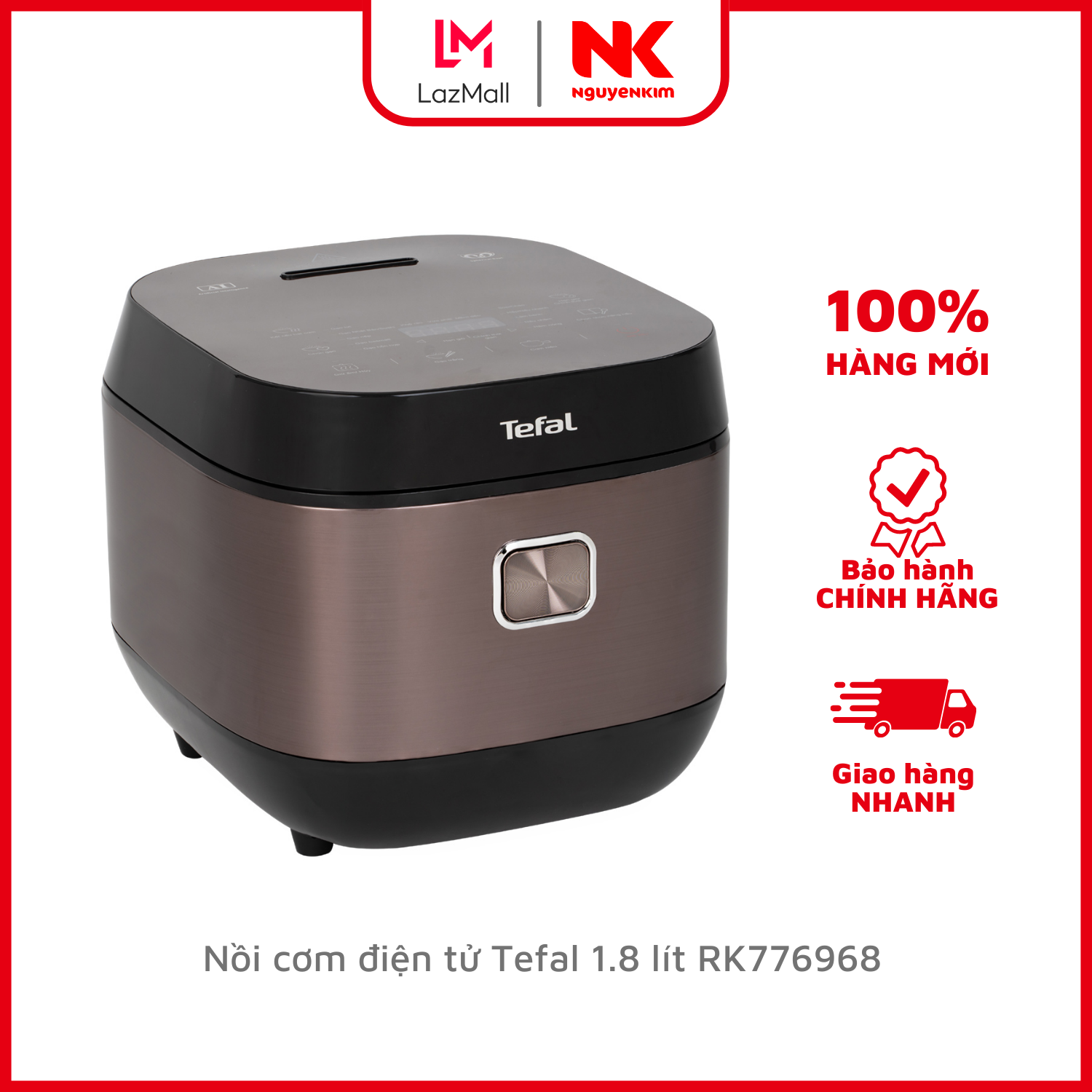 Nồi cơm điện tử tefal 1.8 lít rk776968
