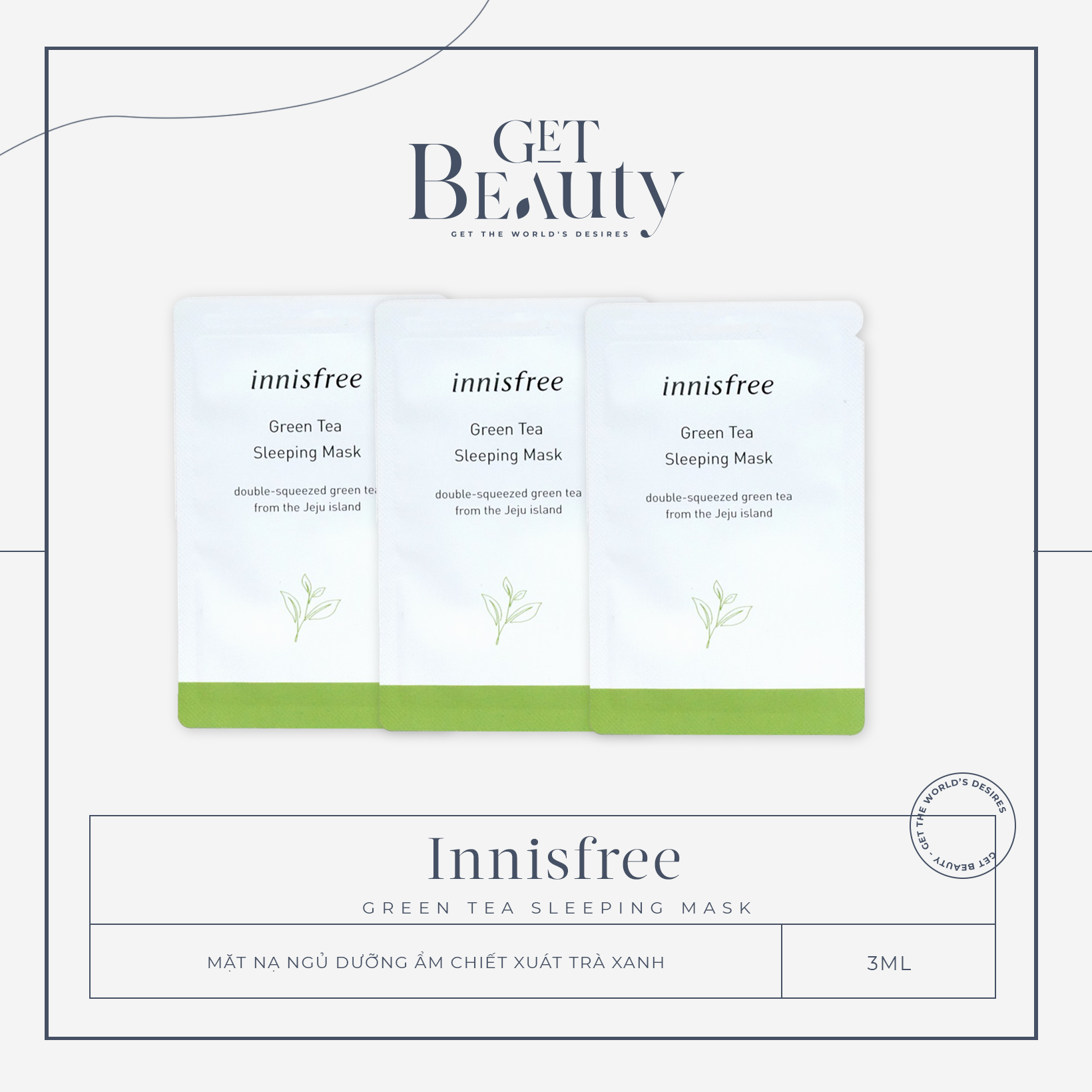 [HCM][SAMPLE - 1 GÓI] MẶT NẠ NGỦ INNISFREE GREEN TEA SLEEPING MASK 4ML