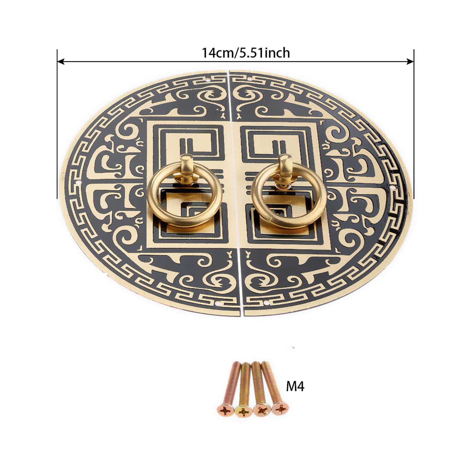 11/14cm trung quốc antique brass xử lý cho đồ nội thất mô hình tinh khiết đồng cửa xử lý nội knobs và xử lý vít mounting6888
