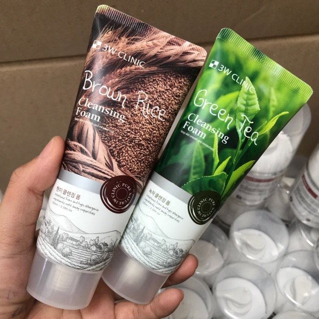 Sữa rửa mặt 3W Clinic 100ml Collagen/Trà xanh/gạo