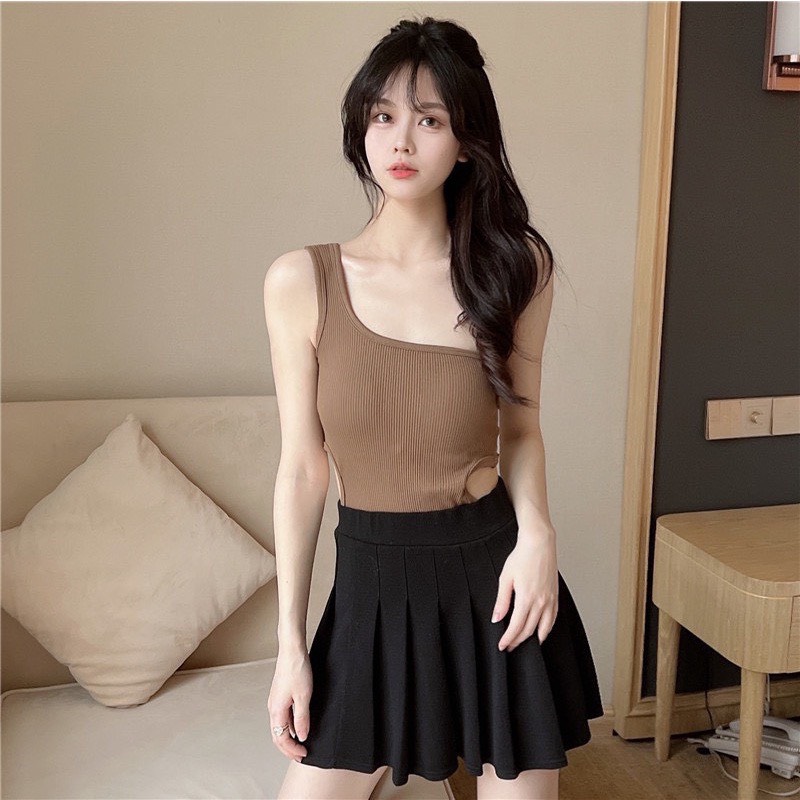 Áo bra lệch vai khoét eo sát nách cá tính ( có mút )
