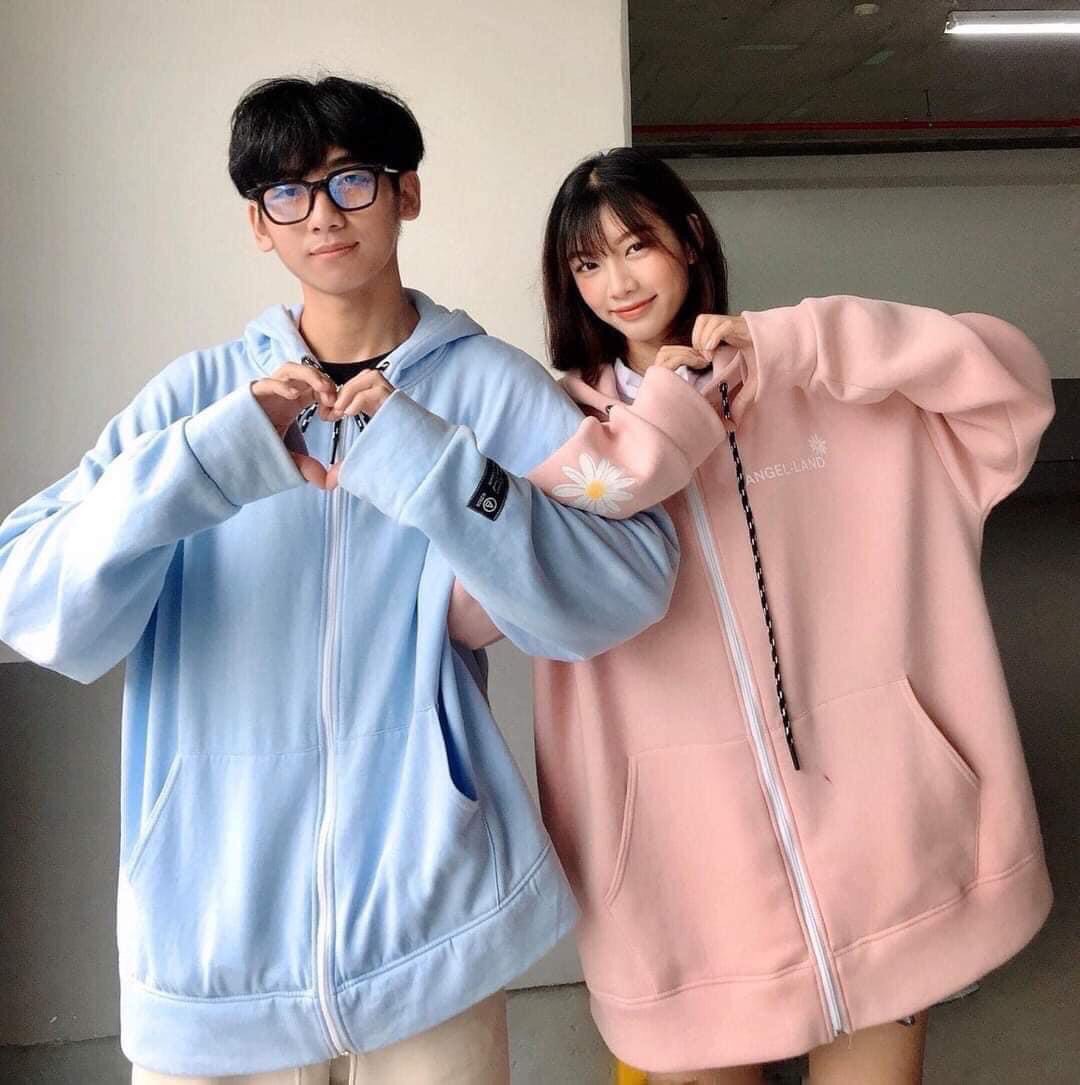 [HCM]Áo khoác hoodie cặp đôi  áo khoác cặp đôi chất nỉ ngoại dày mịn ko bai ko nhão