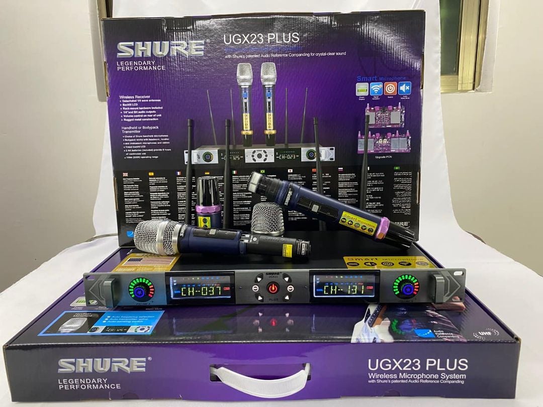 Micro không dây karaoke nhập khẩu shure ugx23plus giá rẻ