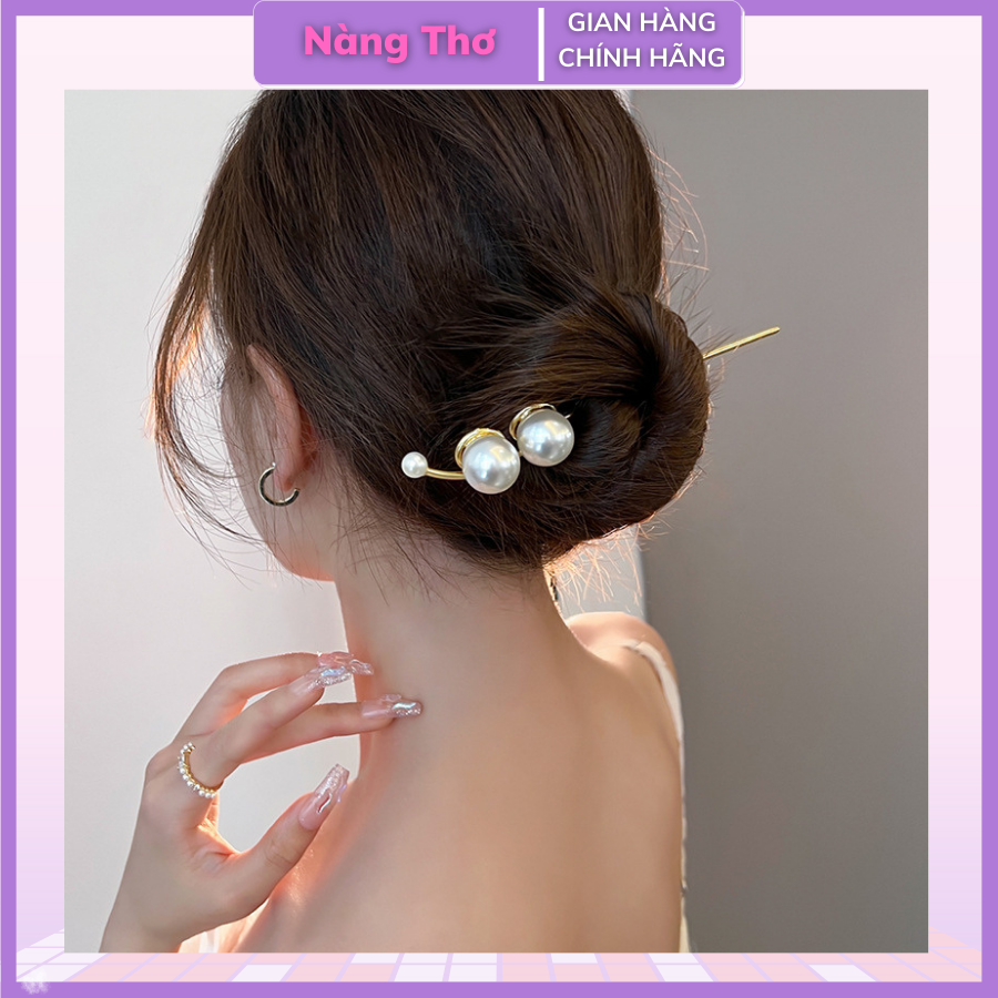 Trâm cài tóc đính hạt châu sang chảnh HOT TREND