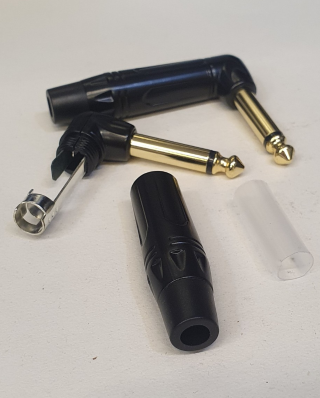 Đầu cắm jack 6.35mm góc vuông đồng mạ vàng - jack 6 ly mono - ketnoicongnghe.com.vn