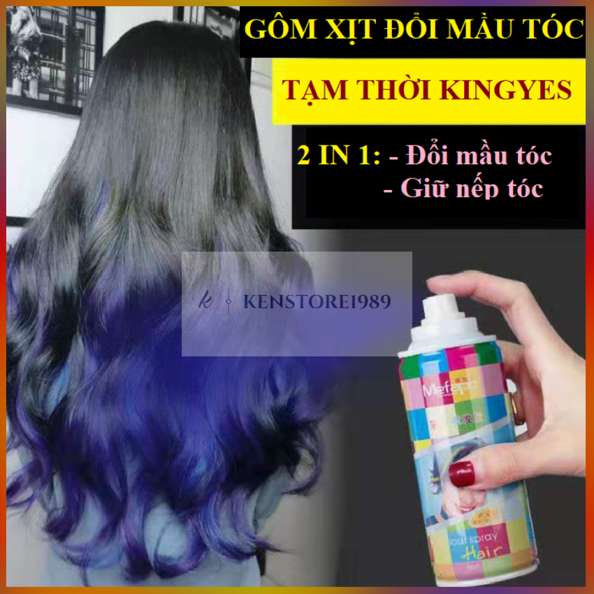 Keo Xịt Nhuộm Tóc Tạm Thời Kingyes 120ml/Chai Nhiều Mầu Lựa Chọn, Giữ Nếp, Tạo Kiểu Tóc