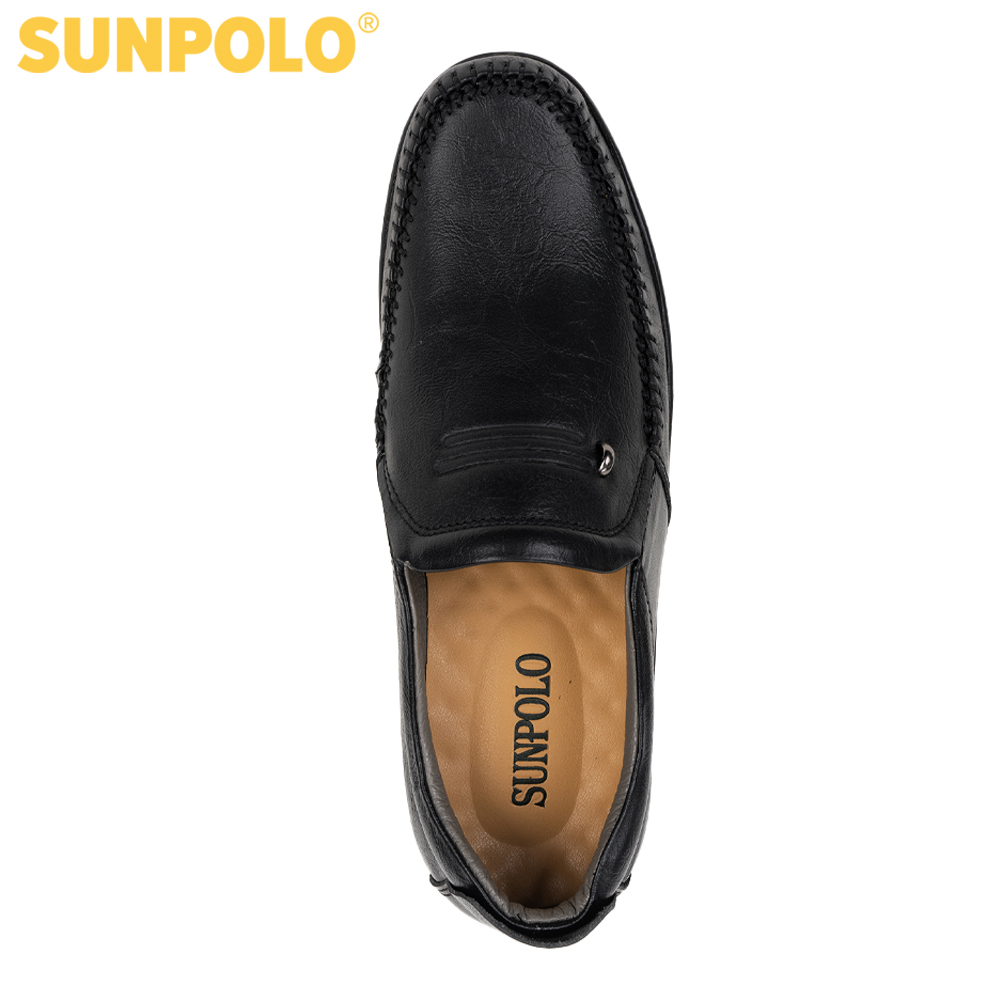 Giày mọi nam da bò SUNPOLO LMS265 (Đen, Nâu)