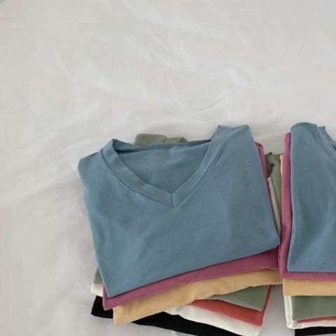 Áo thun nữ croptop cổ tim Đủ màu siêu dễ thương