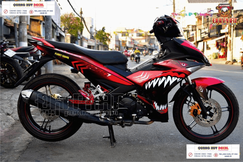 Tem trùm exciter 150 cá mập đỏ đen đẹp, Tem trùm exciter150, tem exciter 150, team trùm exciter 150, tem xe exciter 150, team trùm ex 150, team xe exciter 150 cá mập đỏ đen đẹp