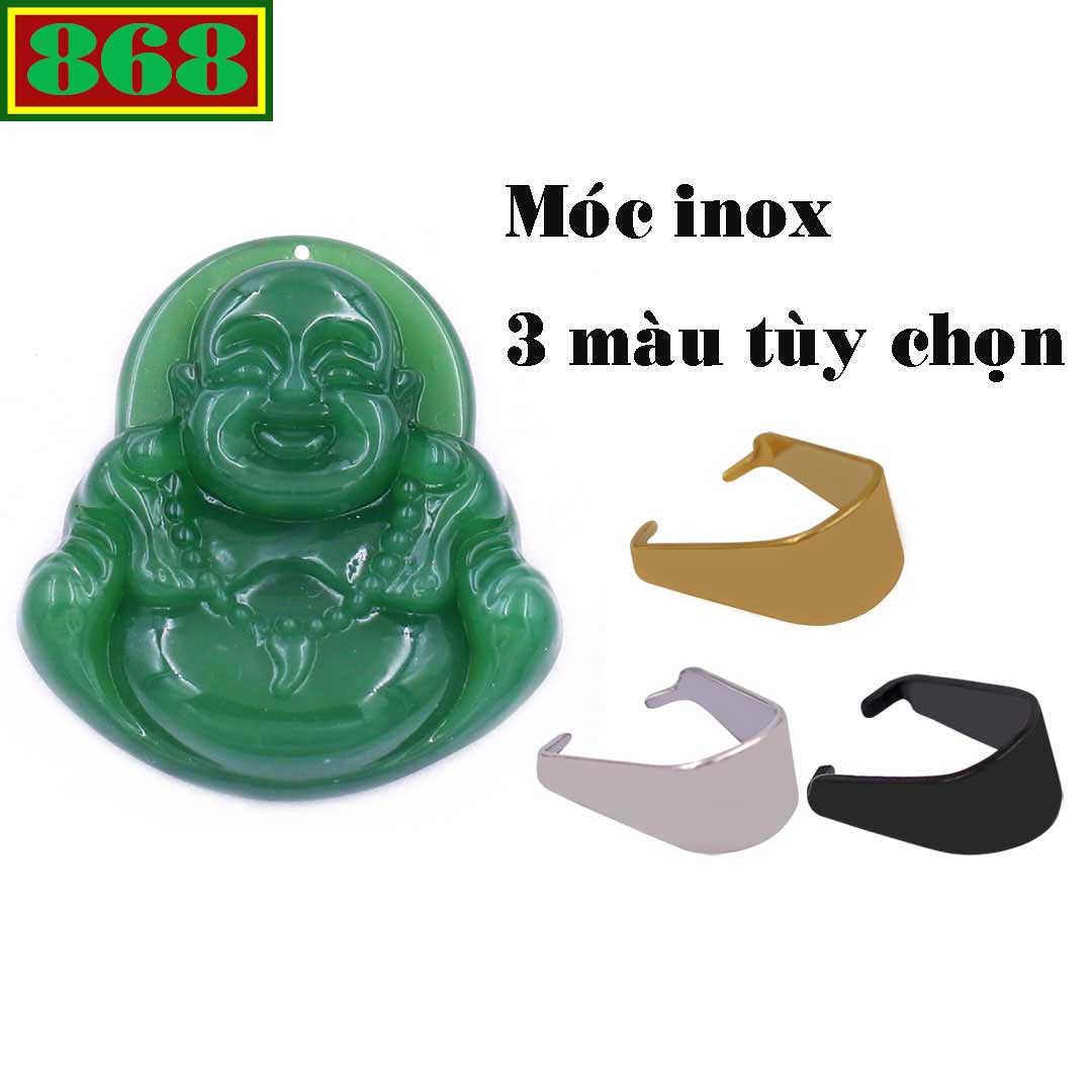 Pendant Maitreya Buddha stone quartz blue 3.6 cm attached hook stainless steel-style pendant aqua, buddha pendant