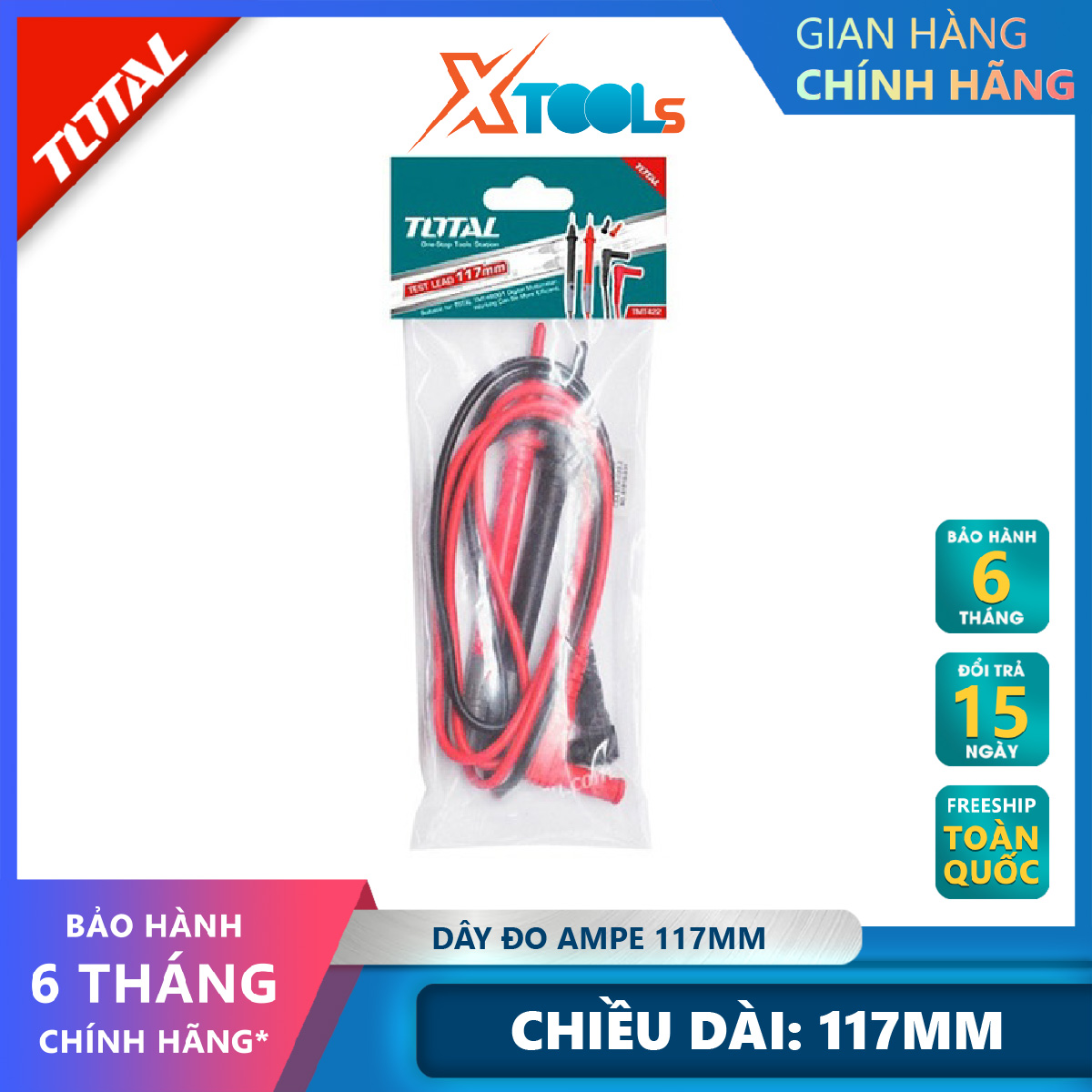 Wire gauge ampere total TMT422 wire length 117mm suitable use with model TMT46001 Đồng gauge electrical multimeter [xsafe] [XTools]