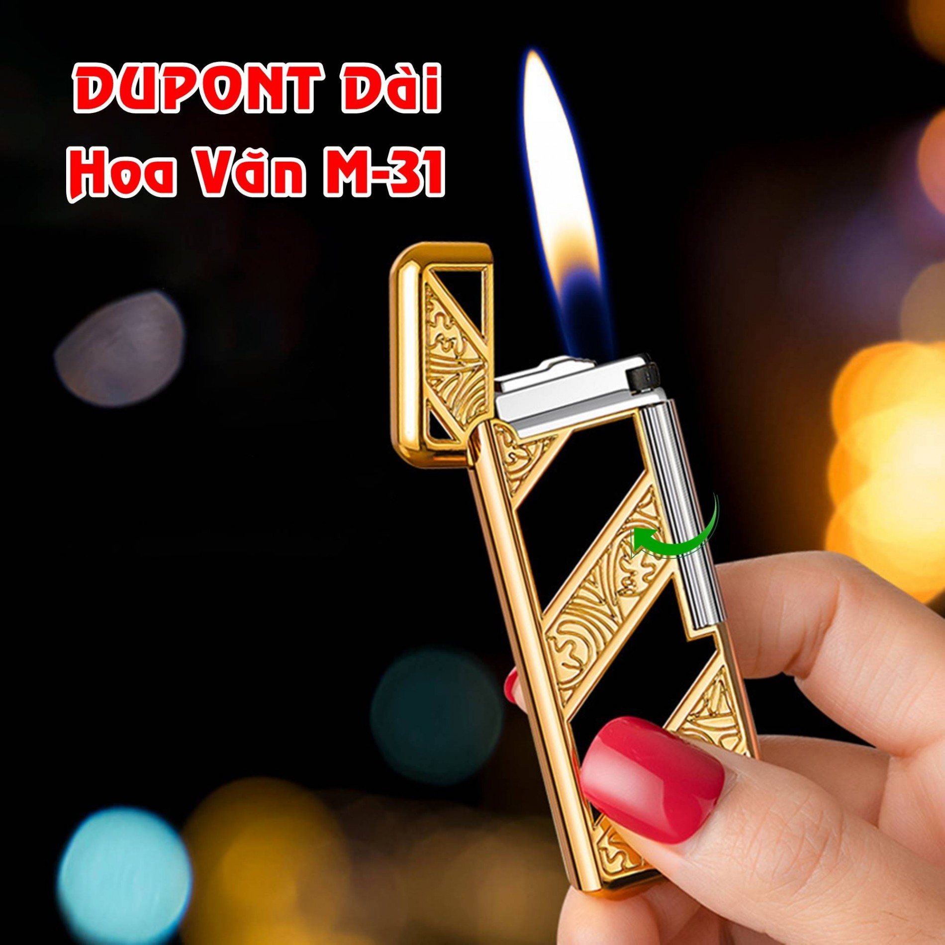BẬT LỬA DUPONT M-31 DÀI HOA VĂN XÀI GAS