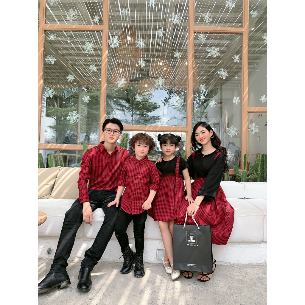 SET GIA ĐÌNH CARO ĐỎ (MS:167) CỰC HOT